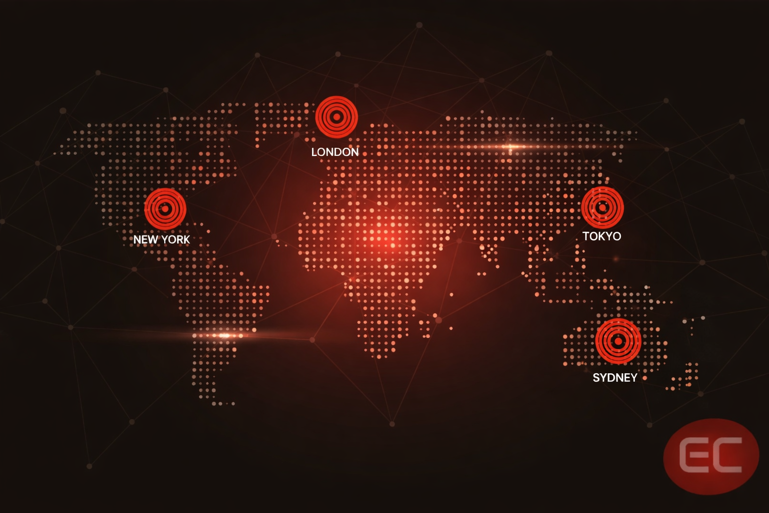 Forex Market Structure global forex trading volume by financial hubs including London, New York, and Tokyo.