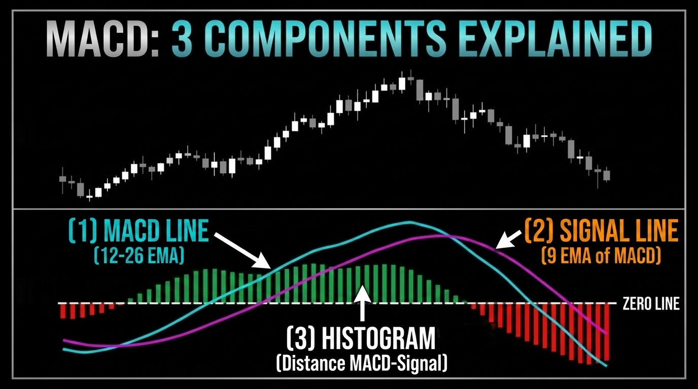 The MACD generates trading signals when its two lines cross.