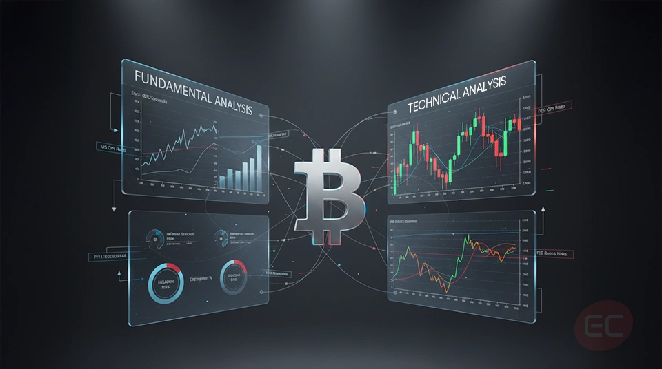 What is technical analysis compared to fundamental analysis with macroeconomic news, reports, and BTC updates.