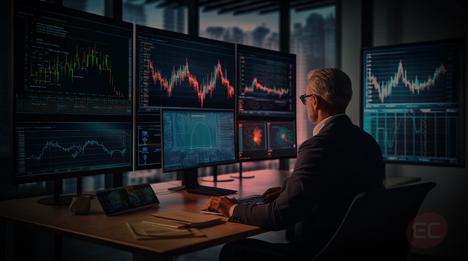 Advanced trader using the Best Day Trading Platform MetaTrader 4 with multiple charts