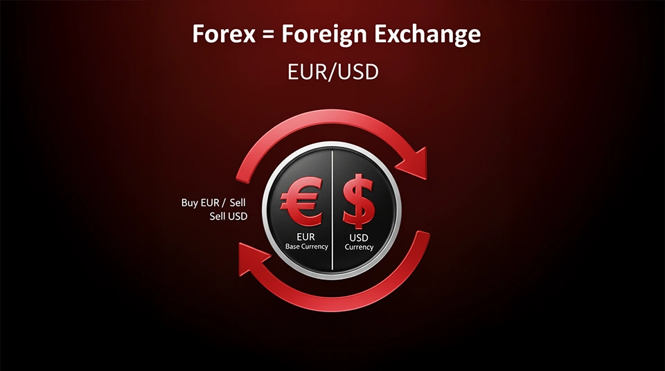What is Forex Trading and How Does It Work? Graphic showing currency exchange process for forex beginners
