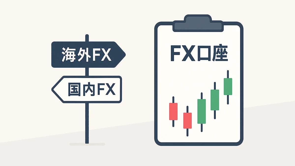 「FX口座の開設と選び方:海外FXと国内FXの比較イメージ」