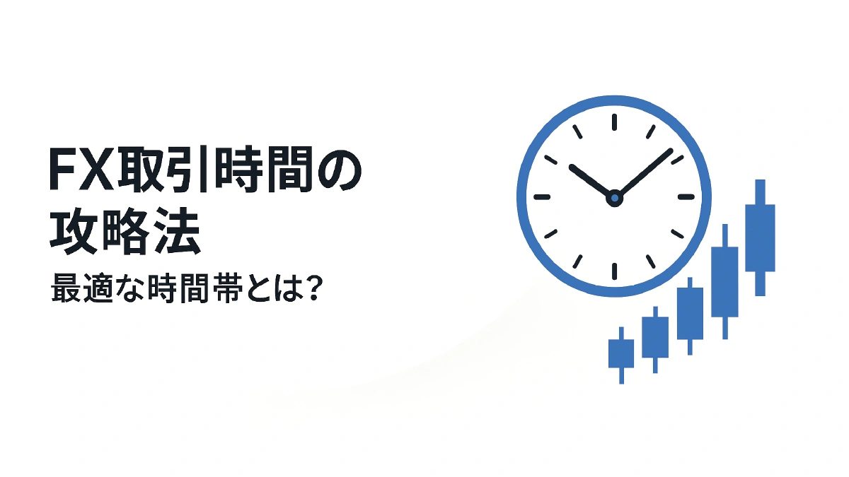 Image showing the basics and strategies of Forex trading hours — clock and candlestick chart indicating peak market times