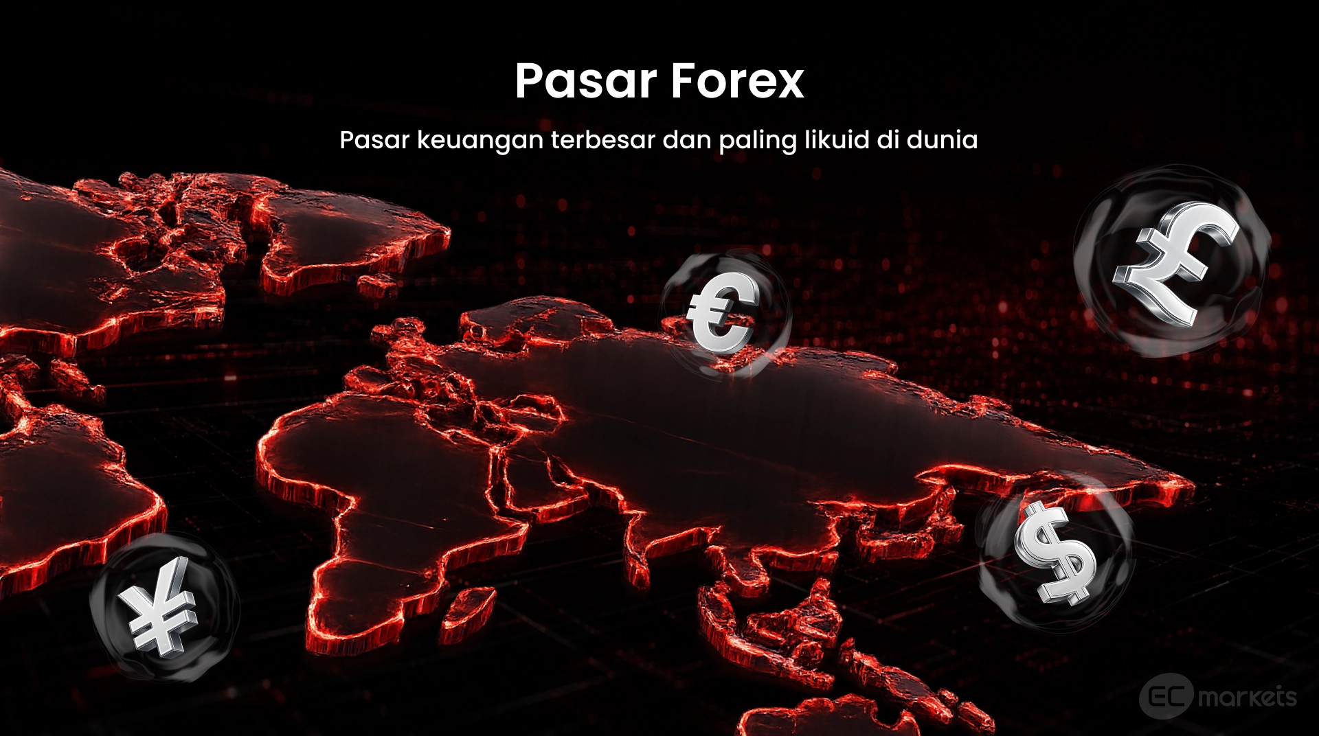 Pasar forex sebagai market keuangan global dengan berbagai pelaku pasar forex, termasuk bank sentral, hedge fund forex, dan trader ritel forex.
