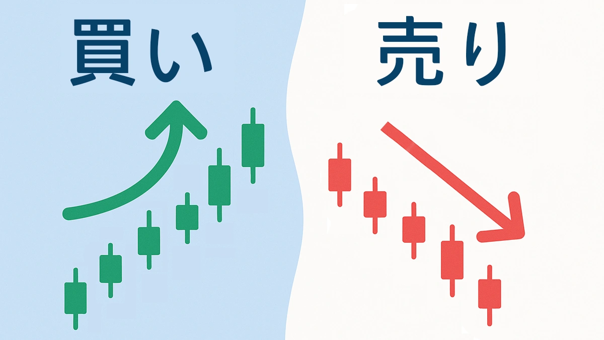FXの売りエントリーと買いエントリーを比較した初心者向けチャート画像 