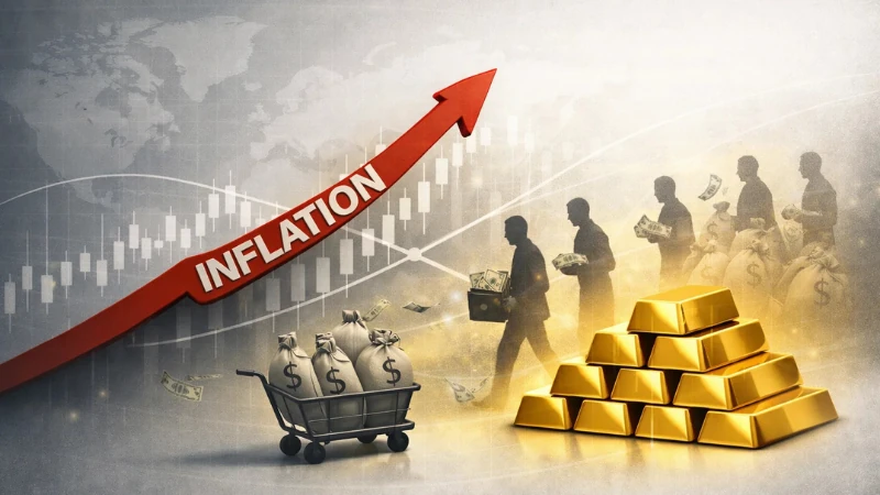 lạm phát tăng khiến giá vàng tăng.