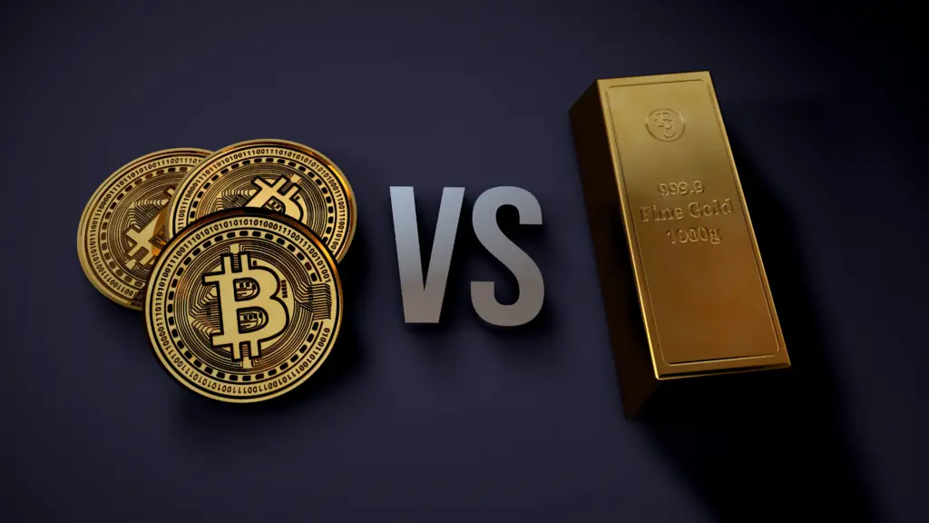 Comparison of Bitcoin and gold performance illustrating investor risk appetite and safe-haven demand.