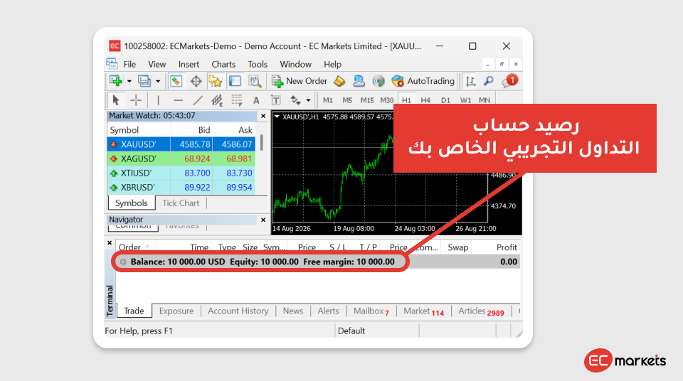 رصيد حساب التداول