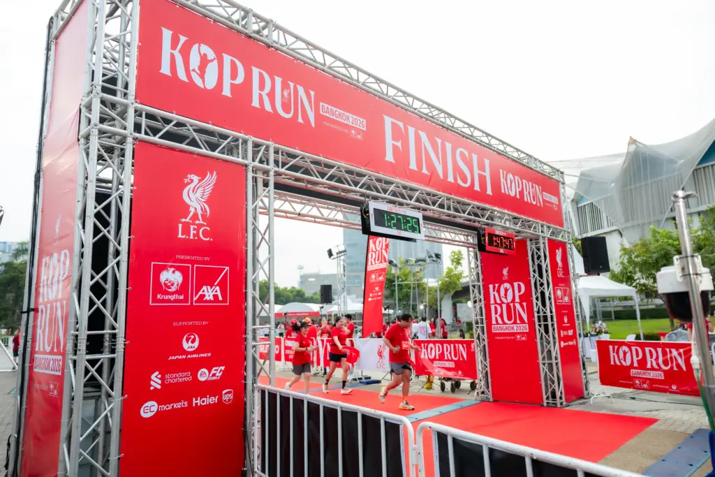 Runners crossing the finish line at KOP Run Bangkok 2026