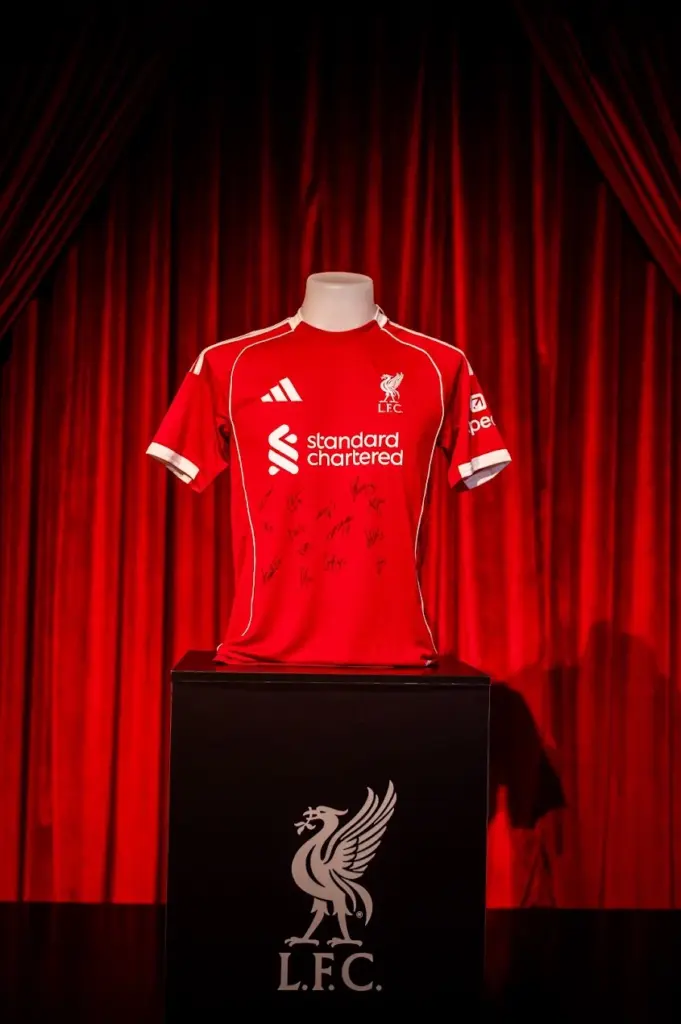 Signed Liverpool FC jersey displayed at the KOP Run After Party