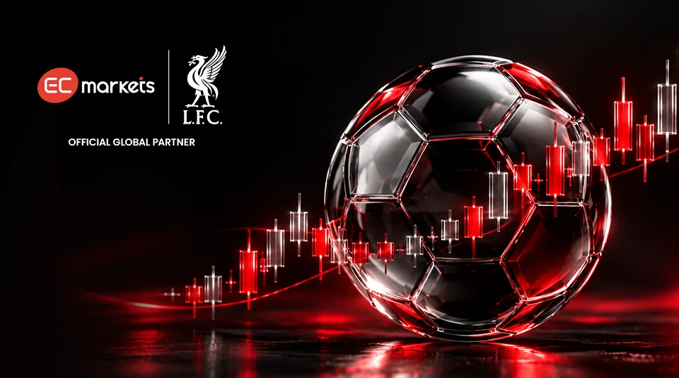 Built for Every Moment campaign artwork combining football strategy and financial market trading elements.